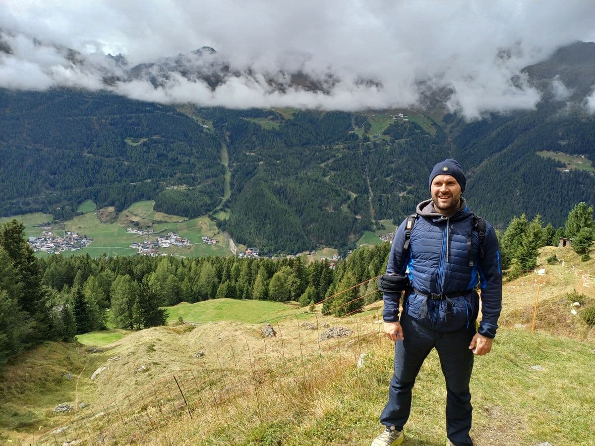 Mountain hiking in the Alps